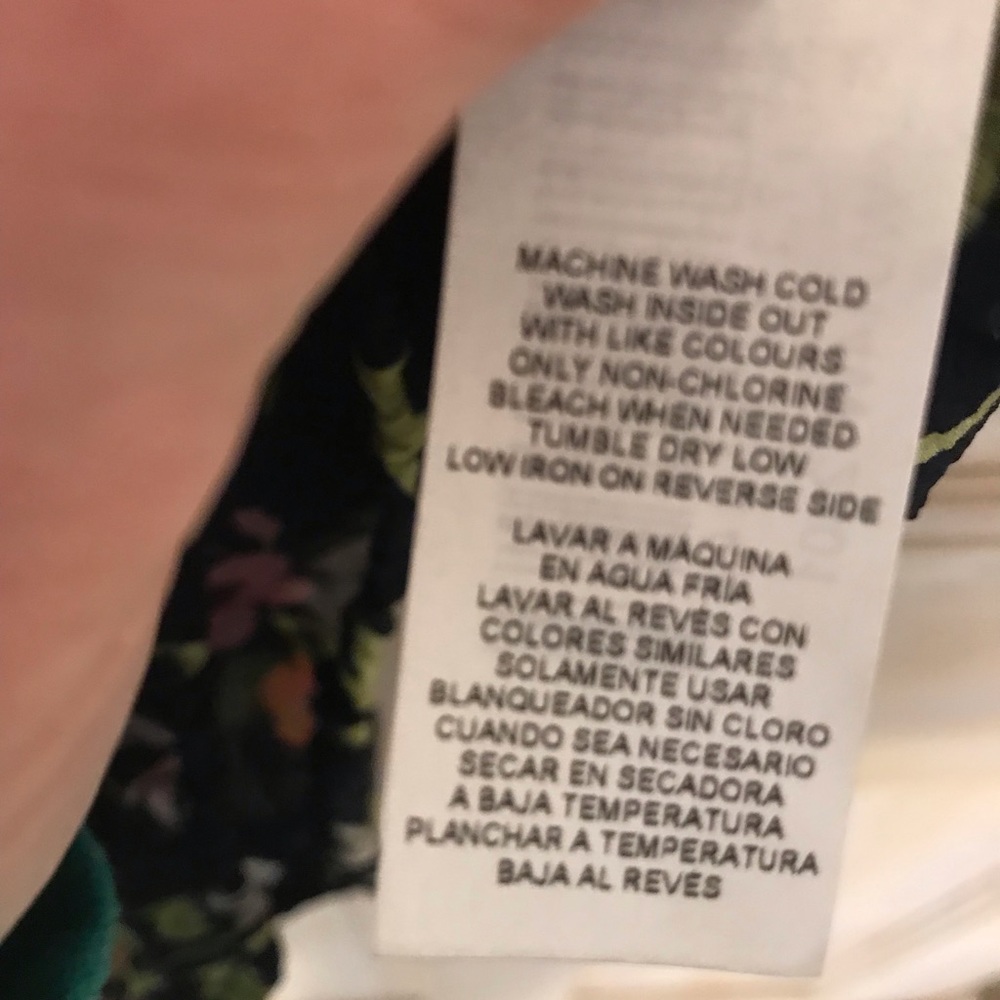 Joe Fresh Polyester Summer Sheer Top , Navy with Flower Print - Picture 8 of 8